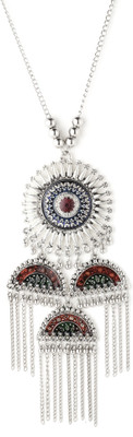 ZuriKrisha Black Silver Plated Metal Necklace