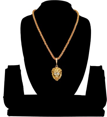 HEM RUPA Pendant Lion Locket Chain Gold Plated Rich Look Long Gold-plated Plated Brass Chain