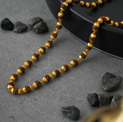 Japam Gold Plated Eternal Grace Rudraksha Mala Gold-plated Plated Wood Necklace