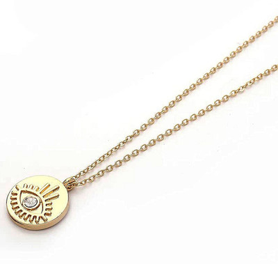 Vembley Single Layered Evil Eye Round Pendant Necklace Gold-plated Plated Alloy Necklace