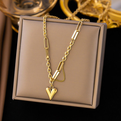 MYKI Delicate Stainless Steel Necklace For Women & Girls Gold-plated Plated Stainless Steel Necklace