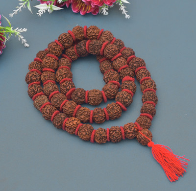 GIACOMO 5 Mukhi Rudraksha Jaap Mala for All Occasion Natural Pooja/Astrology/Jewellery Beads Wood, Alloy Necklace