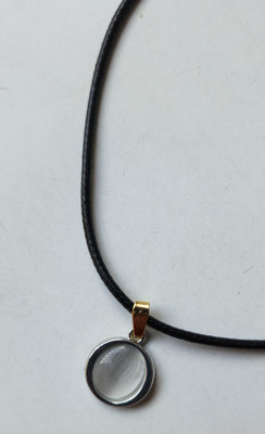 Mahitex Silver Oval Pendant - Black Cord Necklace Alloy Necklace