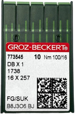 SSS 10PCS Groz Beckert DBX1 Needle 16X257 Sewing Machine Needles (DBX1 16/100) Machine Sewing Needle(Ball Point Needle DBX1 16 NO. Pack of 10)