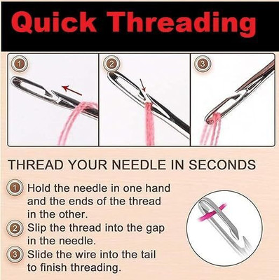 MAITRI ENTERPRISE Needles Threader Inserter Set, Quilting Needles,Stitching Sewing Needle Set M14 Hand Sewing Needle(Regular Point Needle MEDIUM Pack of 30)