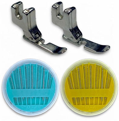 Cylone And Sons Sewing Machine Zipper Foot Kit with Free Needle Set, 2 Pieces Hand Sewing Needle(Universal Needle Free Pack of 2)