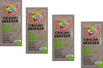 ORGAN organ Needles (4 Packs, 20 Needles, Each Contain 5), Ha 16 No. Works with All Automatic Sewing Machines Machine Sewing Needle Machine Sewing Needle(Universal Needle ha 16 Pack of 20) ORGAN organ Needles (4 Packs, 20 Needles, Each Contain 5), Ha 16 No. Works with All Automatic Sewing Machines Machine Sewing Needle Machine Sewing Needle(Universal Needle ha 16 Pack of 20)
