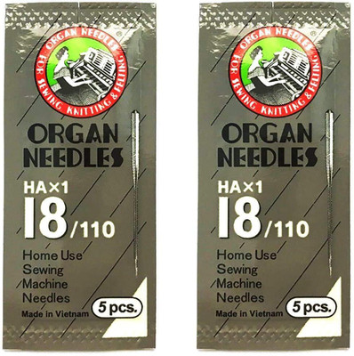 SSS Organ Stainless Steel Needles HAx1-18/11, Home Sewing Machine Needle Machine Sewing Needle(Regular Point Needle HAX1 18 NO. NEEDLE Pack of 10)