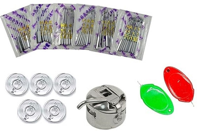 ZENITH Sewing machine 60 Needles 5, Plastic Bobbins,1 Bobbin case & 2pc Needle Threader Machine Sewing Needle(Universal Needle Medium Pack of 60)