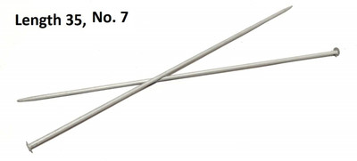 JAKEY Classic Aluminium Knitting Needle Large Size - No 7, Length - 35Cm, Dia - 4.50 Mm, Woolen Artefacts Like Sweaters, Muflers, Caps Etc, Pair of 1 Hand Sewing Needle(Knitting Needle Needle 7 Pack of 2)