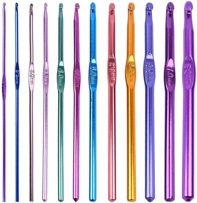 BM RETAIL 12 Pcs Crochet Hooks Needles for Sweater Weaving, (Multicolour) Hand Sewing Needle(Crochet Needle 0.2- 0.8 Pack of 12)
