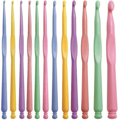 PrabhasDesigns Plastic Crochet Needle Light weight 12pcs Hand Sewing Needle(Crochet Needle 12 Pack of 12)