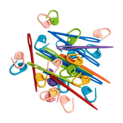 S G House Yarn Plastic Needles a10 Stitch Marker and 6 Plastic Yarn Niddle Hand Sewing Needle(Crochet Needle STANDARD Pack of 16)