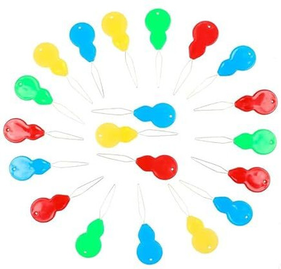 SANWALSA (Pack of 20, Multicolor) Cucurbit Head Needle Threader with Wire Loop Hand Sewing Needle(Regular Point Needle Needle Threader Pack of 20)
