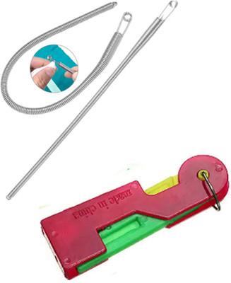 ExcitingDEalz Needle Threader + Flexible/Bendable Spring Multi-Purpose Elastic Drawstring Tool Hand Sewing Needle(Universal Needle Standard Pack of 1)