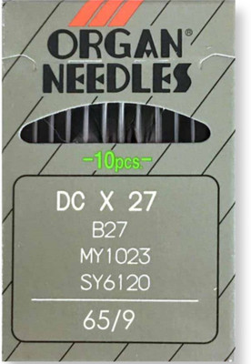SSS Industrial Machine Needles ORGAN DCx27 (B27) - 065/9 - 10pcs/card Machine Sewing Needle(Regular Point Needle DCX27 9 NO. NEEDLE Pack of 10)