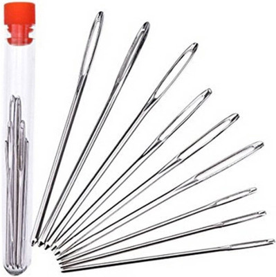 Neotis Hand Sewing Needle(Embroidery Needle, Universal Needle, Sharps Needle, Chromium Regular Point Needle 7 cm, 6 cm, 5.2 cm Pack of 9)