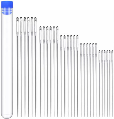 ADW CRAFT'S 25 PCS Large Eye Hand Sewing Needle Set | 5 Sizes Big Eye Wool Needles Hand Sewing Needle(Knitting Needle Needle 1.6 Inch, 1.8 Inch, 2 Inch, 2.2 Inch, 2.4 Inch Pack of 25)