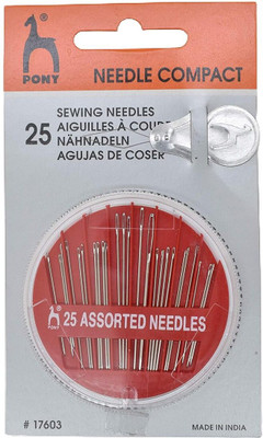 Hunny - Bunch Hand Sewing Needle(Embroidery Needle Pony Compact With Threader Needle 25 Pack of 1)
