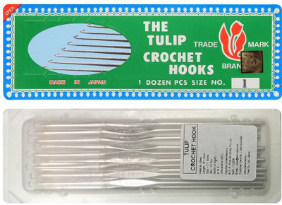 Jyoti Tulip Crochet Hook - Steel (12 Pieces of 5 Inch / 12cm of Size 1 in a Box) Hand Sewing Needle(Crochet Needle 1 Pack of 11)