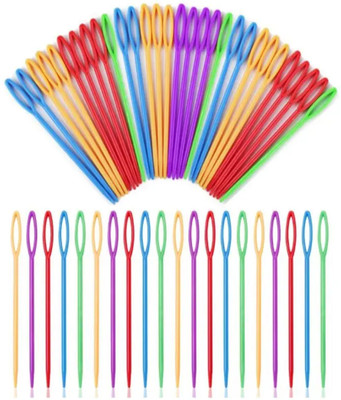 ADW CRAFT'S Big Eye Plastic Needle Pack of 5 Hand Sewing Needle(Darners Needle 3.55 Inch(9 cm) Pack of 5)