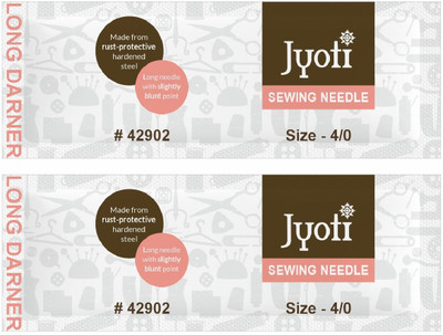 Jyoti Long Darner Hand Sewing Needle 4/0, Long Length, Long & Sharp with Elongated Eye Hand Sewing Needle(Darners Needle 4/0 Pack of 200)