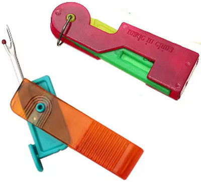 ExcitingDEalz Plastic Needle Threader + Thread Remover Tool Handy Stitch Rippers Seam Ripper Hand Sewing Needle(Universal Needle Standard Pack of 2)