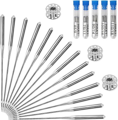 EASYSEW 100PCS Sewing Machine Needles,Universal Needle,Sizes HAX1 65/9, 75/11, 90/14, Machine Sewing Needle(Sharps Needle STANDARD Pack of 100)