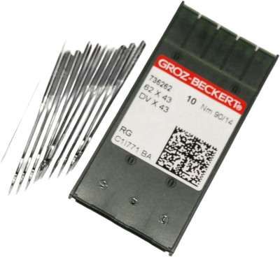 SSS GROZ-BECKERT Needle DV*43 Nm 90/14 for Flat Lock,Flat SEAMER Machine Machine Sewing Needle(Ball Point Needle DVX43 14 NO. NEEDLE Pack of 10)