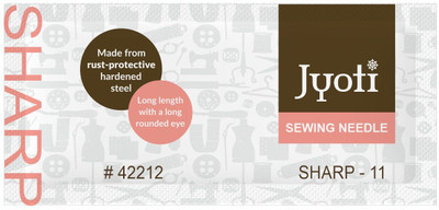 Jyoti Sharp Hand Sewing Needle Steel (Size 11), Small Eye & Sharp Point, Medium-Length Hand Sewing Needle(Sharps Needle 11 Pack of 500)