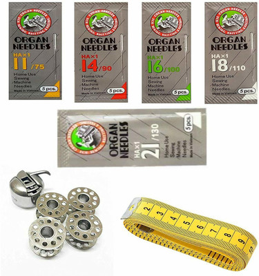 ORGAN Machine Sewing Needle(Regular Point Needle HA 11,14,16,18,21 Pack of 25)