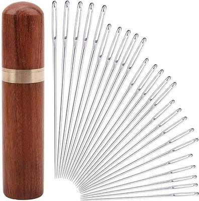 El Syco Hand Sewing Needle(Regular Point Needle 30pcs Quilting Needle Self-Threading Wooden Needle Case Pack of 30)