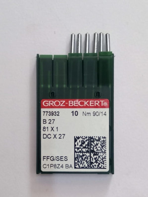 SSS 10 PCS DCX27 (Size 14/90) GROZ BECKERT Industrial OVERLOCK Sewing Machine Machine Sewing Needle(Chromium Regular Point Needle DCX27 14 NO. NEEDLE Pack of 10)