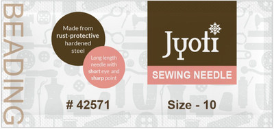 Jyoti Beading Hand Sewing Needles Size 10, Long Length with Short Eyes & Sharp Point Hand Sewing Needle(Regular Point Needle 10 Pack of 500)