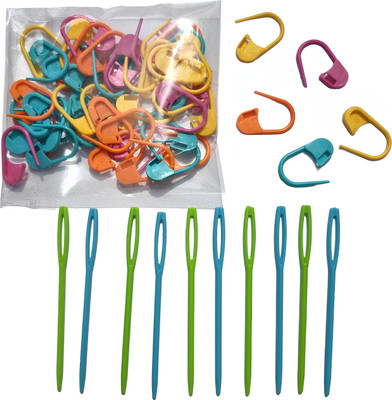 HIMMU'S FASHION HUB Hand Sewing Needle(Tapestry Needle 5 Pcs & 25 Pcs Crochet Hook Stitch Marker Pack of 50)