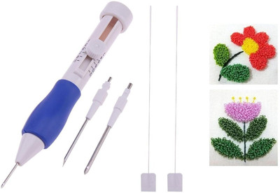 SHUANG YOU A1 Embroidery Pen with 3 Needle Sizes for Crochet Knitting, Knitting Needle Tool Hand Sewing Needle(Crochet Needle 1 Pack of 3)