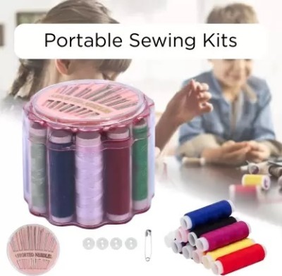 DLEST Sewing Set Box Sewing kit Organizer Sewing Accessories withThread Hand Sewing Needle(Regular Point Needle 0 Pack of 24)