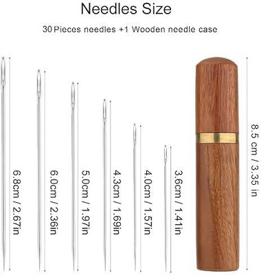 MAITRI ENTERPRISE Needles Threader Inserter Set, Quilting Needles,Stitching Sewing Needle Set M15 Hand Sewing Needle(Regular Point Needle MEDIUM Pack of 30)
