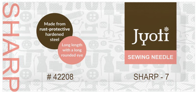 Jyoti Sharp Hand Sewing Needles Steel (Size 7), Small Eye & Sharp Point, Medium-Length Hand Sewing Needle(Sharps Needle 7 Pack of 500)