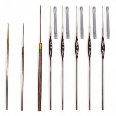 ADW CRAFT'S 3 Iron Aari work Neelde and 3 Tulip Needle(12,13,14,23,24) Hand Sewing Needle(Embroidery Needle 0.1 Pack of 8)