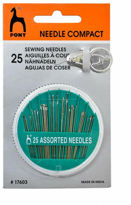 Eagean Assorted Hand Needles in Compact with Threader , 25-Count,Assorted (Pack of 1) Hand Sewing Needle(Universal Needle All Size Pack of 25)