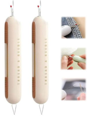 ExcitingDEalz 2-in-1 Needle Threader Thread Guide Needle Device and Stitch Removal Tool Hand Sewing Needle(Universal Needle Standard Pack of 2)