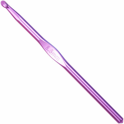 Jyoti Crochet Hooks - Aluminium (1 Piece of Colored 6 Inch / 15cm of Size 6.50mm in a Card) - Pack of 5 Cards Hand Sewing Needle(Crochet Needle 6.5mm Pack of 5)
