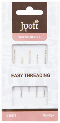Jyoti Jyoti Easy Threading Gold Eye Hand Sewing Needles, Have a Slotted Eye at The Top Hand Sewing Needle(Regular Point Needle 4, 6 & 8 Pack of 5)