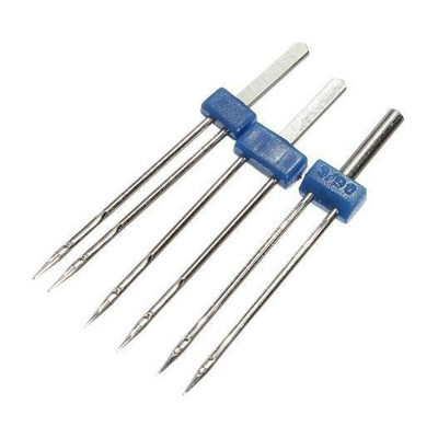 SYGA Set of 3 Twin Needles Pins Double Twin Needles Pins Sewing Machine Accessories Machine Sewing Needle(Twin Poitned Needle Needle 2MM, 3MM, 4MM Pack of 3)