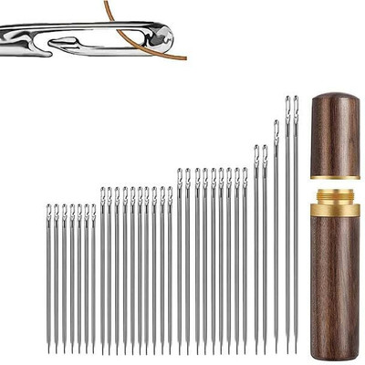 MBVTREADS Needles Threader Inserter Set, Quilting Needles,Stitching Sewing Needle Set Hand Sewing Needle(Regular Point Needle MEDIUM Pack of 30)