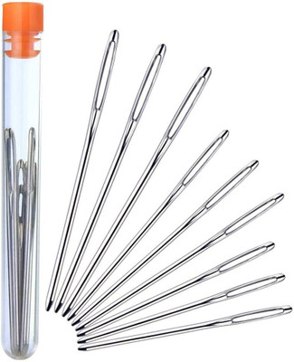 SERPLEX Large Eye Blunt Needles 9 Piece Stainless Steel Yarn Knitting Needles Hand Sewing Needle(Tapestry Needle 2 inch, 2.4 inch, 2.8 inch Pack of 9)