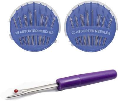 Cylone And Sons Sewing Kit with 50 Assorted Needles and Purple Seam Ripper, 2 Pack Hand Sewing Needle(Universal Needle Free Pack of 100)