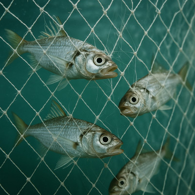 Das Departmental Store 40 Ft, (0.5 to 1 Kg Fish Size) Nylon Gill Mesh Trawl Trap Net For Stable Water Fishing Net(White)