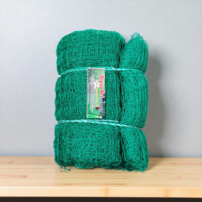 ROYALNETCENTER 100x15 Green Nylon Practice And Boundry Safety Net Cricket Net(Green)